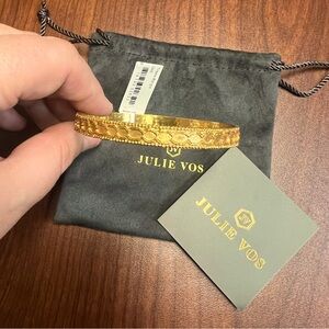 BNIB Authentic Julie Vos Trieste 24K Gold Plated Bangle - Size Medium